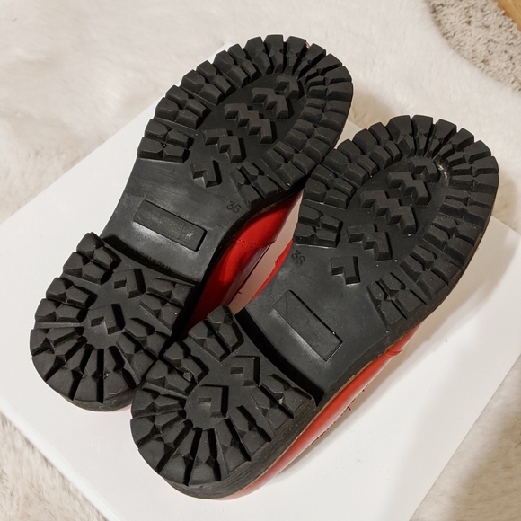 DR. SCHOLL'S Red Leather Slip On Shoes Sz 36 - Picture 9 of 11